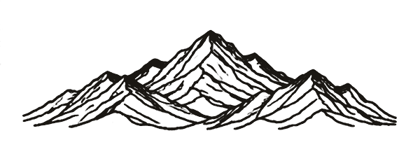 RIDGE back graphic: Layered mountain contours