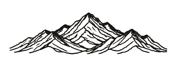 RIDGE back graphic: Layered mountain contours